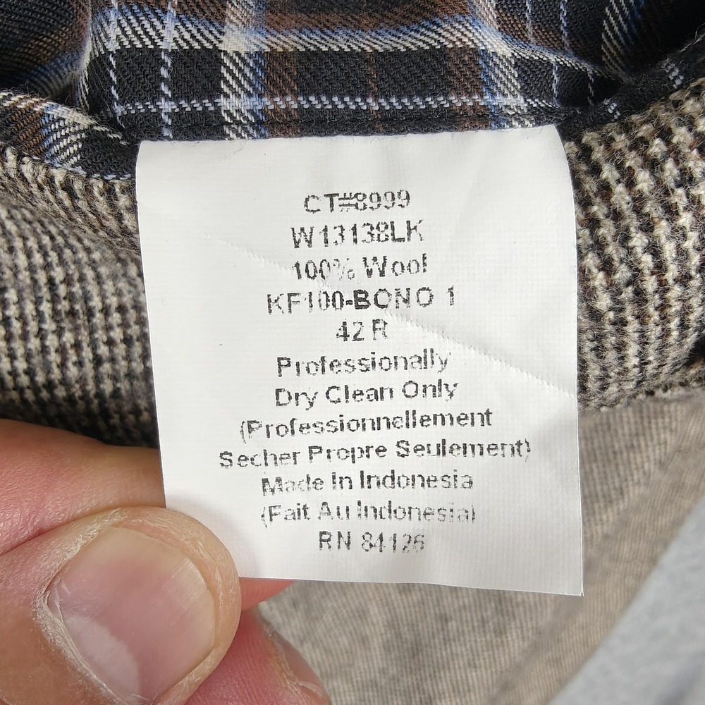 Kroon Blazer Mens 42R Brown Wool Check Tweed Sport Coat Jacket Lined Casual - Picture 5 of 12